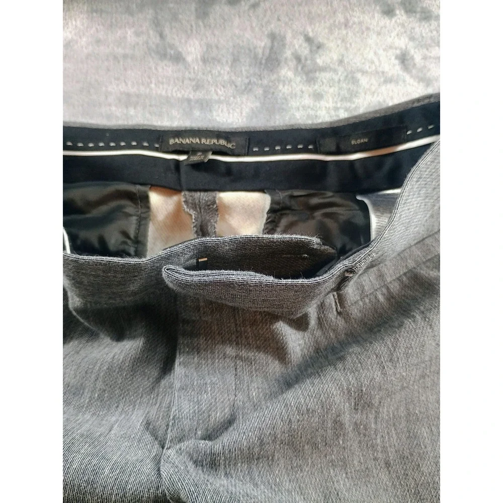 Banana Republic Womens Sloan Fit Pants Grey Size 4 Slim Leg Dress Trousers